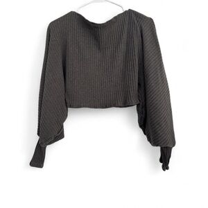 Adriana Sahar Olive Teddy Top Cropped
